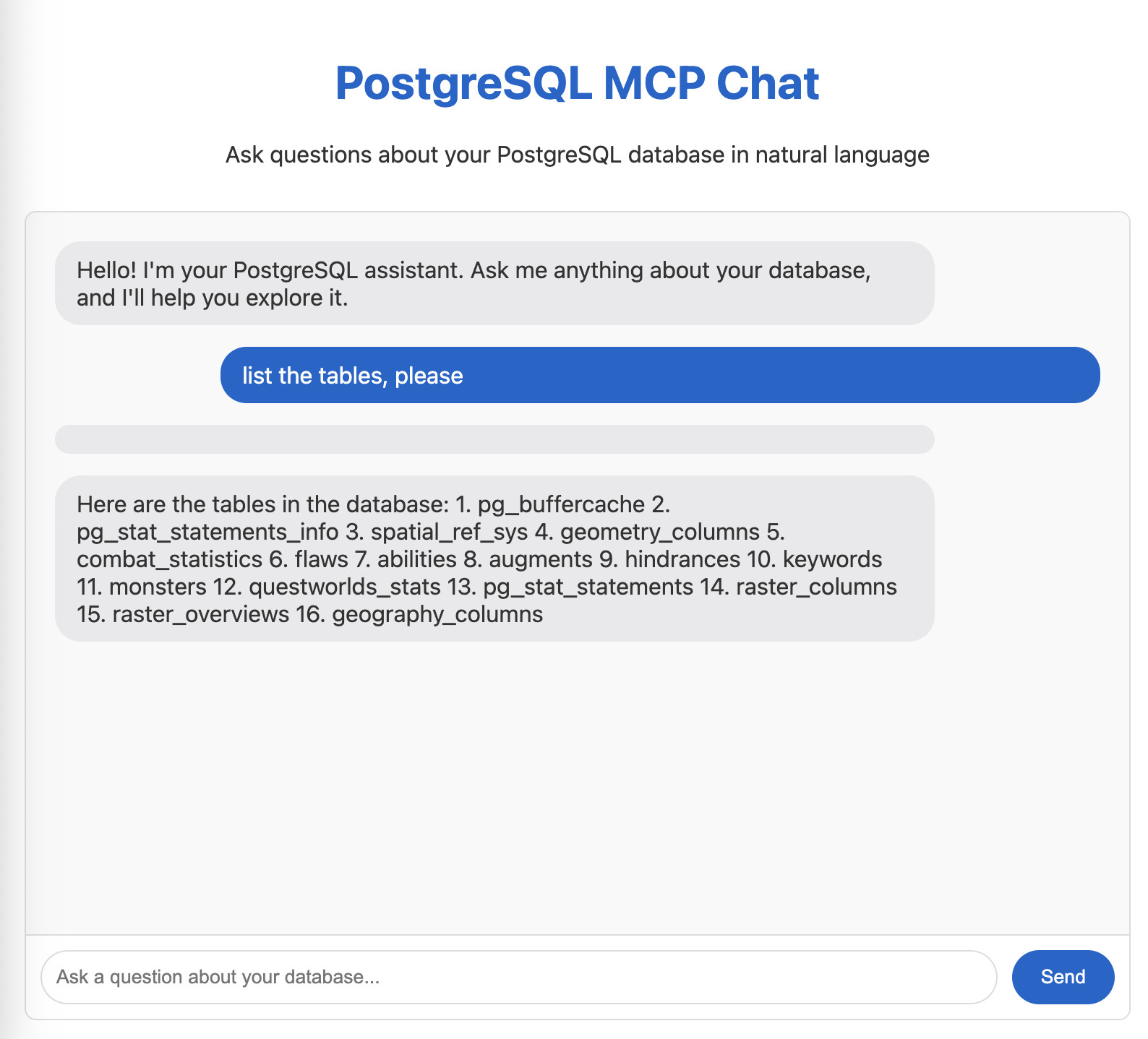 PostgreSQL MCP Server with LLM Chat Example on Clever Cloud