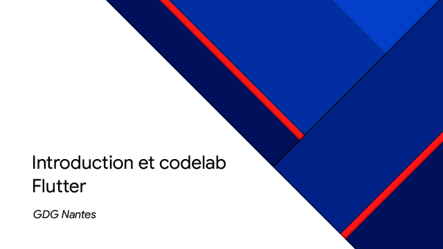 Introduction et codelab Flutter slide deck cover