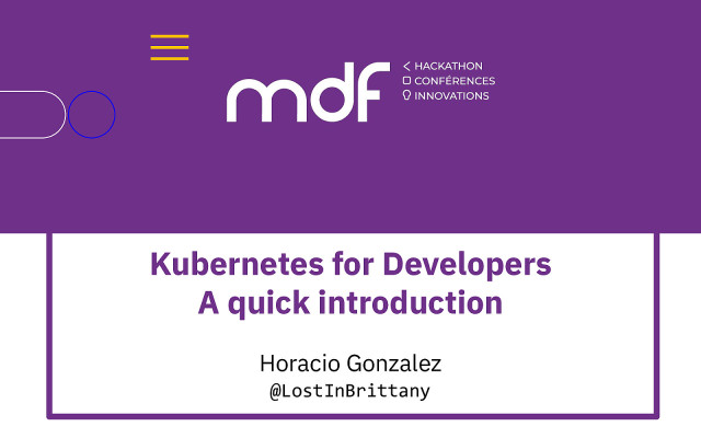 Kubernetes for Developers - A quick introduction slide deck cover