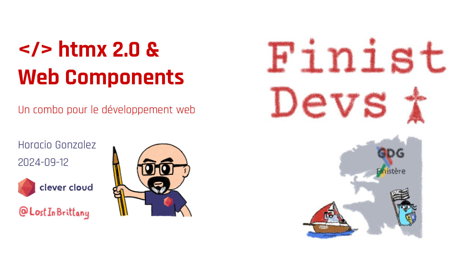 </> htmx 2.0 &  Web Components: A Perfect Match for Frontend Development slide deck cover